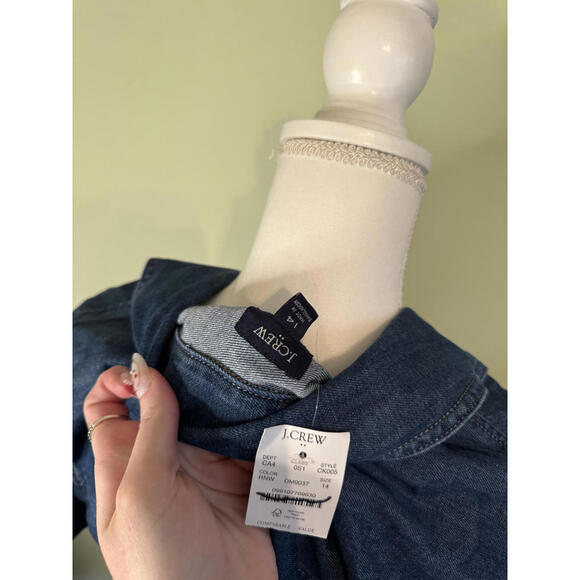 NWT! J.Crew Lace-up Denim Mini Dress Size 14 - Picture 6 of 7